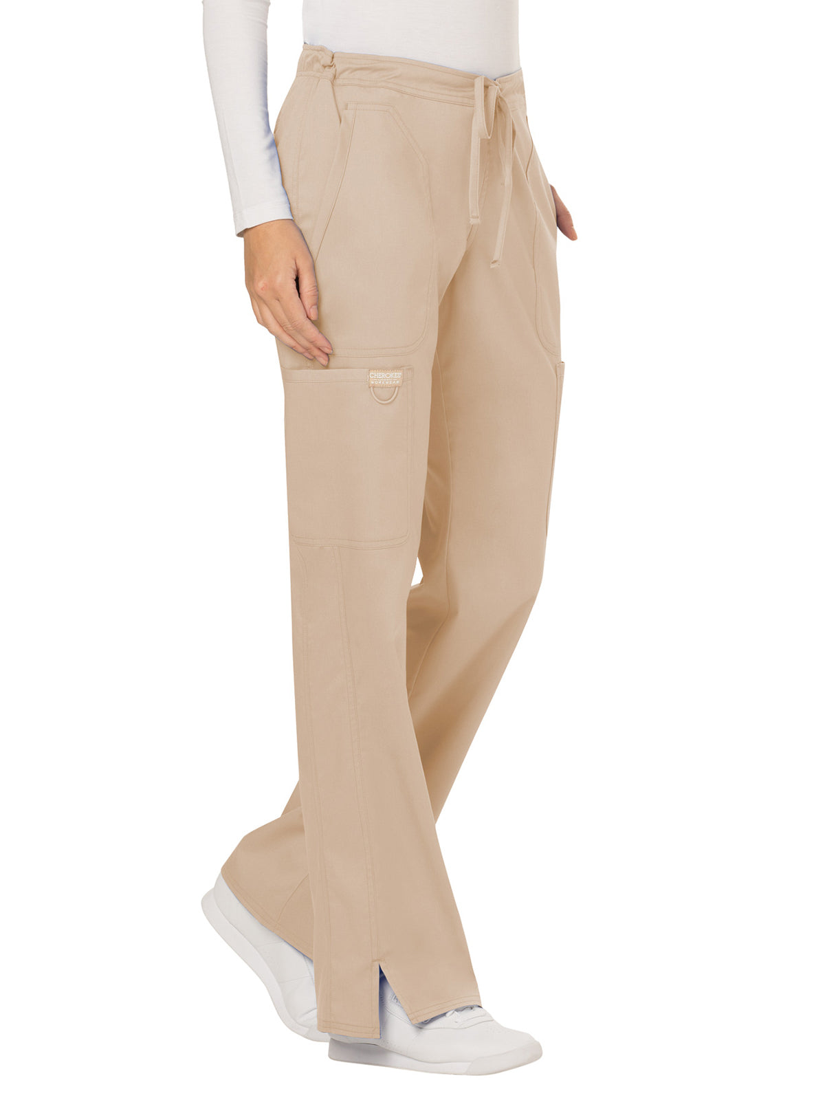 Women's 5-Pocket Mid Rise Drawstring Pant - WW120 - Khaki