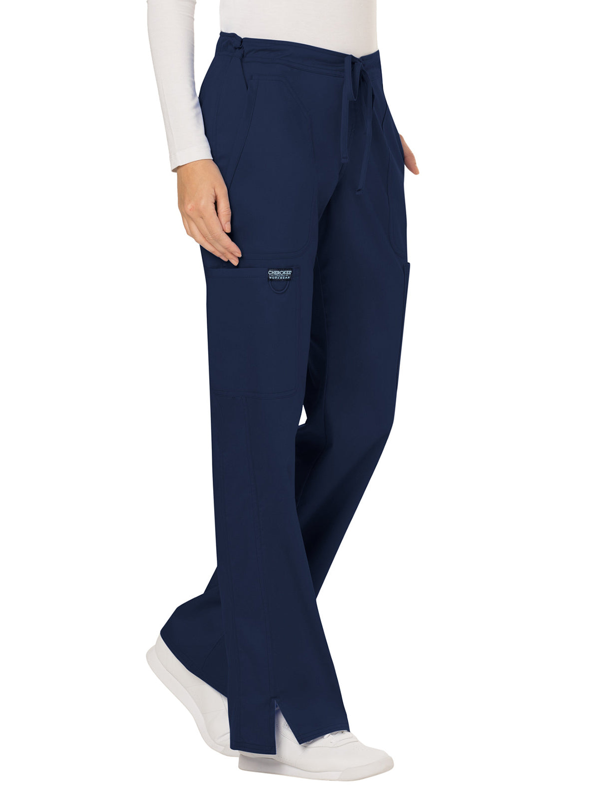 Women's 5-Pocket Mid Rise Drawstring Pant - WW120 - Navy