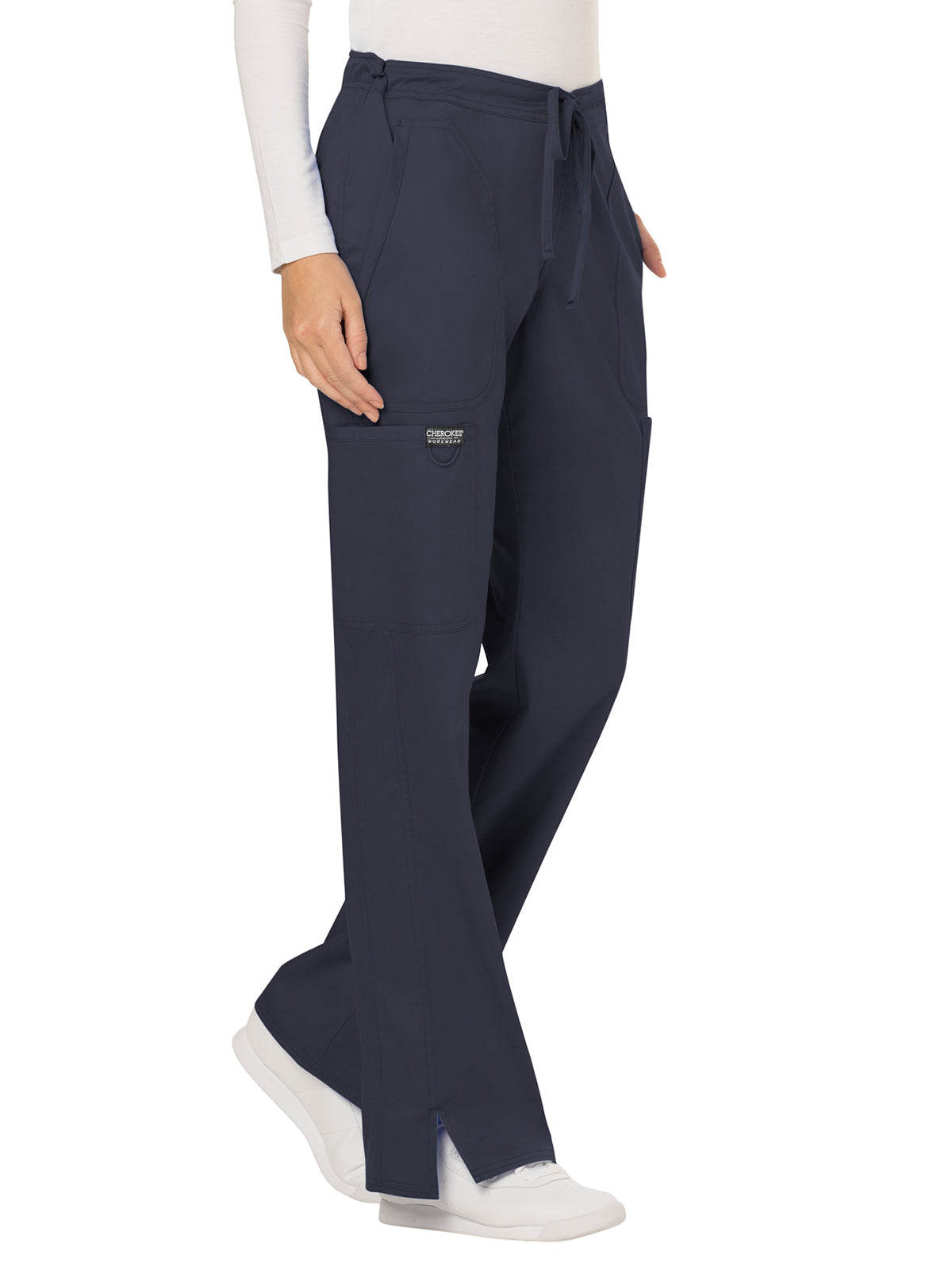 Women's 5-Pocket Mid Rise Drawstring Pant - WW120 - Pewter