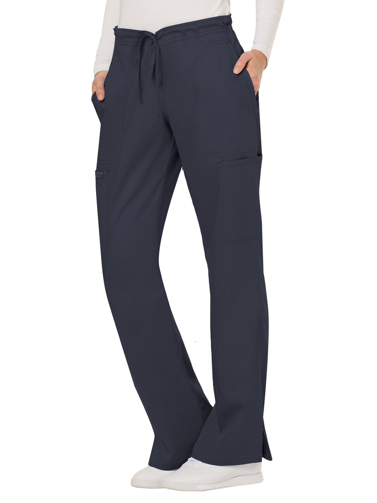 Women's 5-Pocket Mid Rise Drawstring Pant - WW120 - Pewter