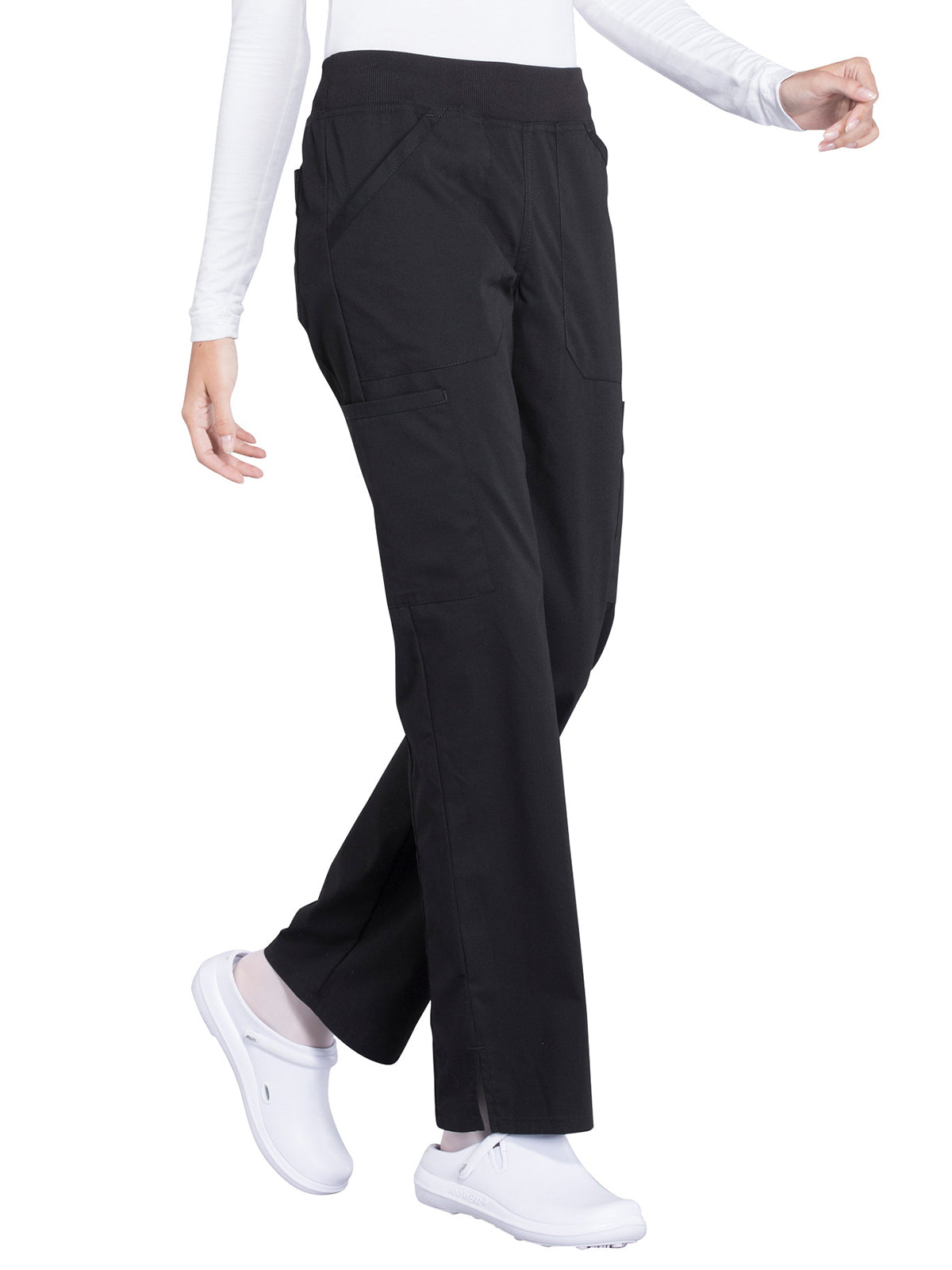 Women's Mid Rise Straight Leg Cargo Pant - WW170 - Black