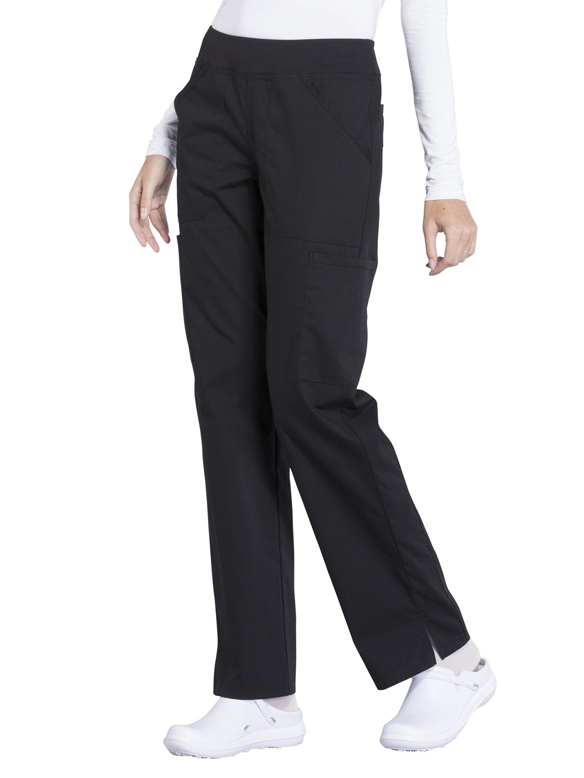 Women's Mid Rise Straight Leg Cargo Pant - WW170 - Black