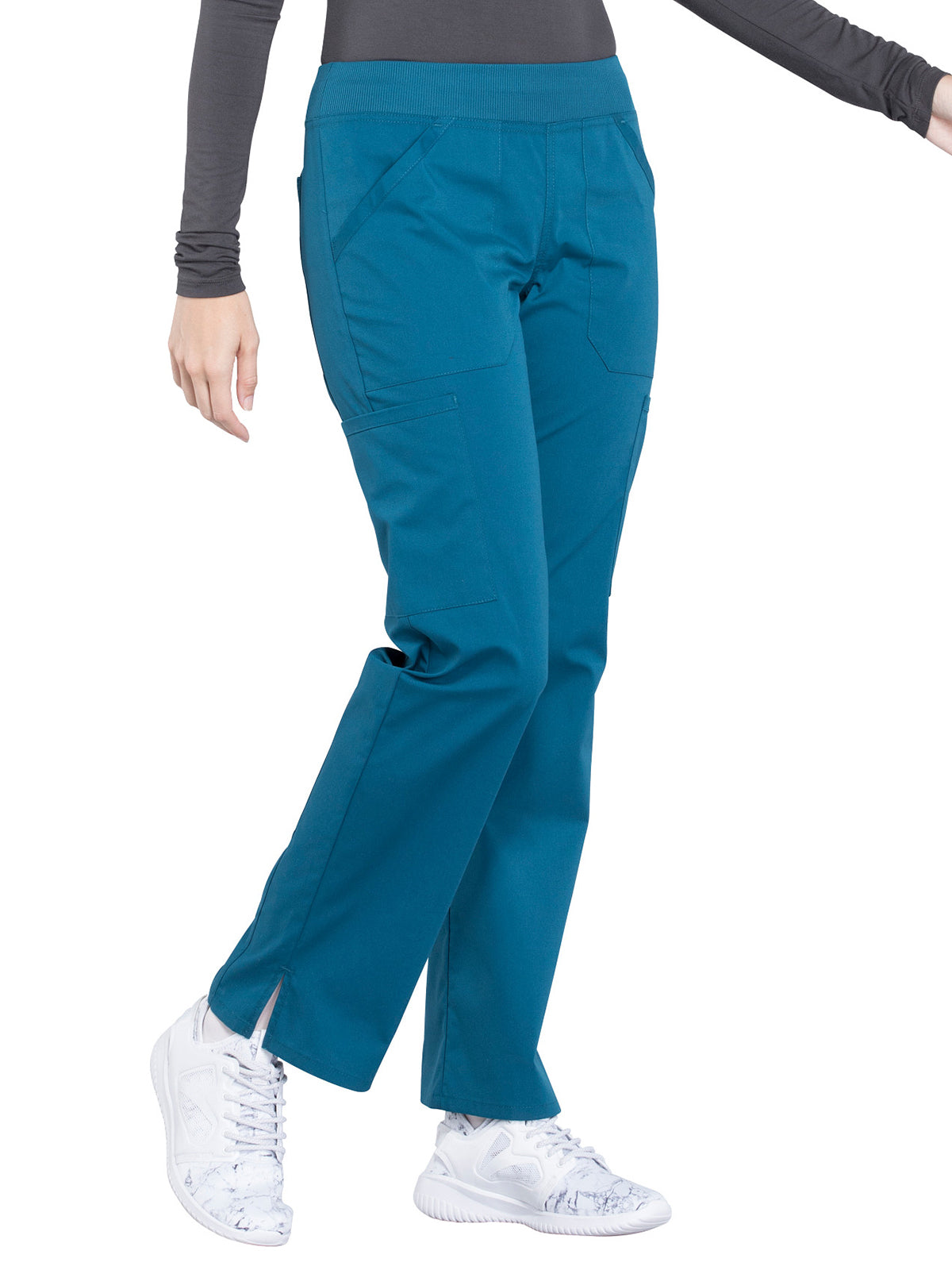 Women's Mid Rise Straight Leg Cargo Pant - WW170 - Caribbean Blue