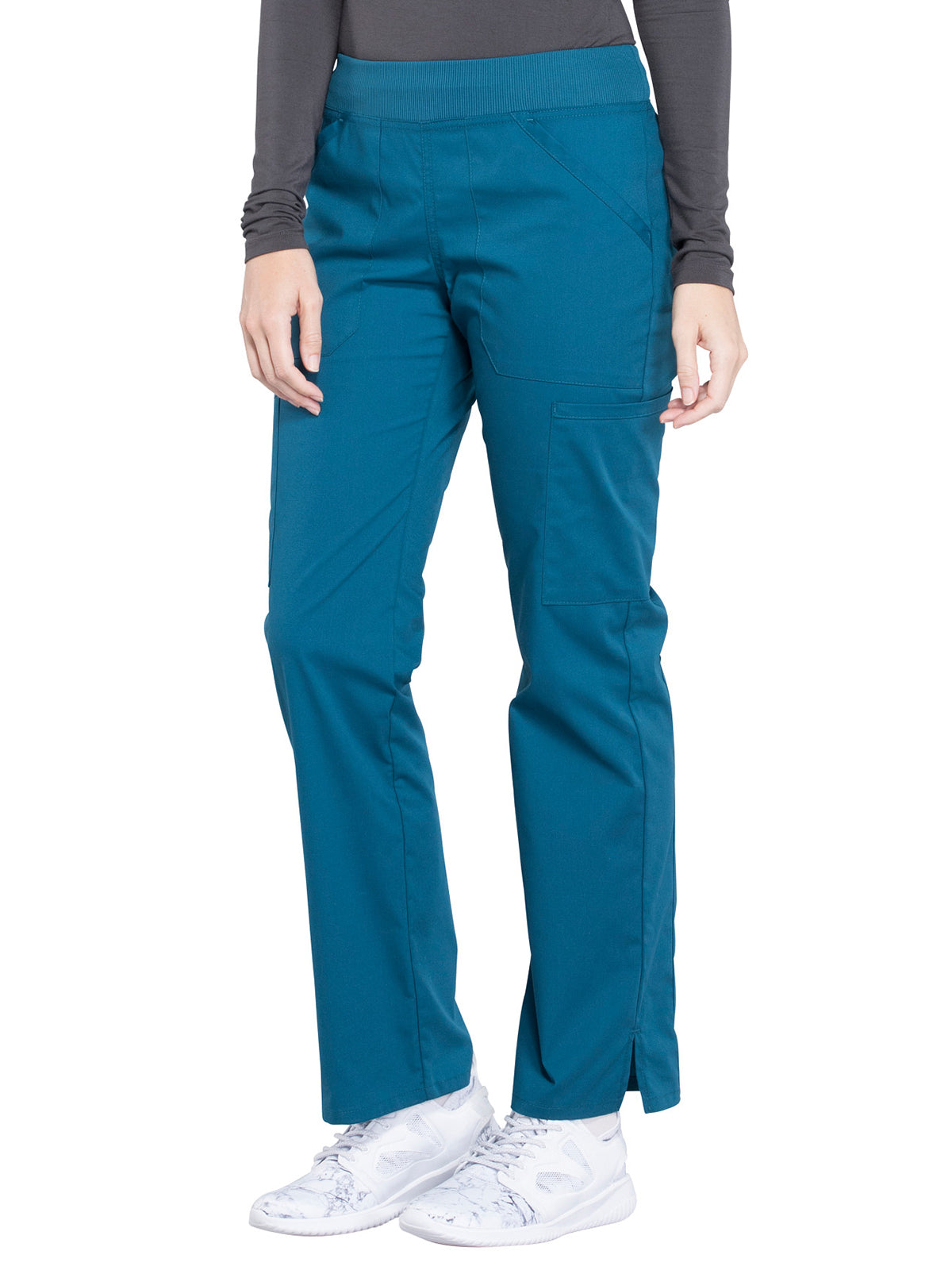 Women's Mid Rise Straight Leg Cargo Pant - WW170 - Caribbean Blue