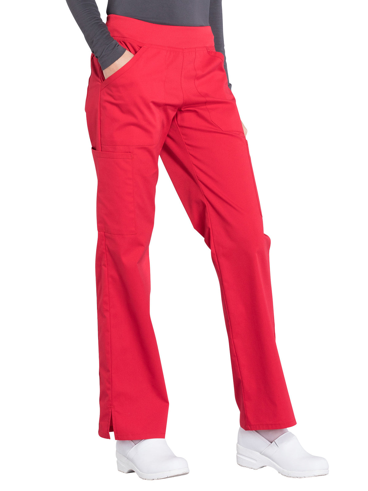 Women's Mid Rise Straight Leg Cargo Pant - WW170 - Red