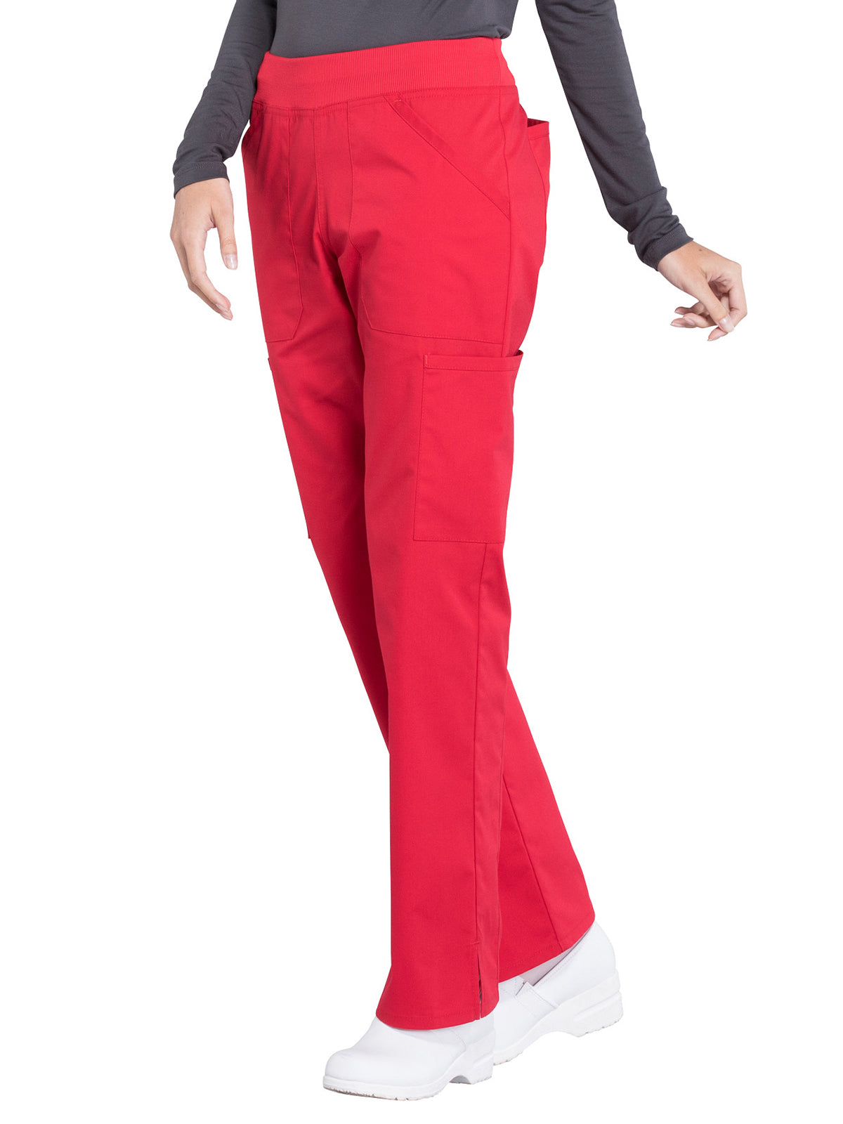 Women's Mid Rise Straight Leg Cargo Pant - WW170 - Red