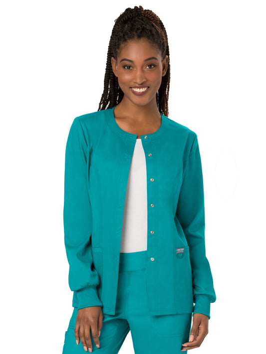 Women's 3-Pocket Snap Front Jacket - WW310 - Teal Blue