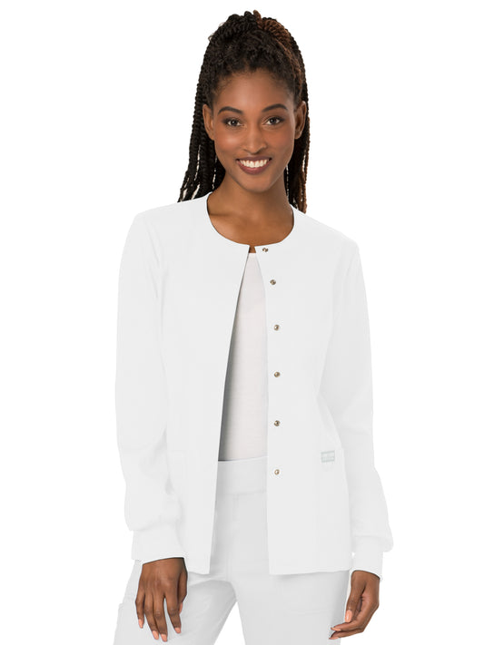 Women's 3-Pocket Snap Front Jacket - WW310 - White