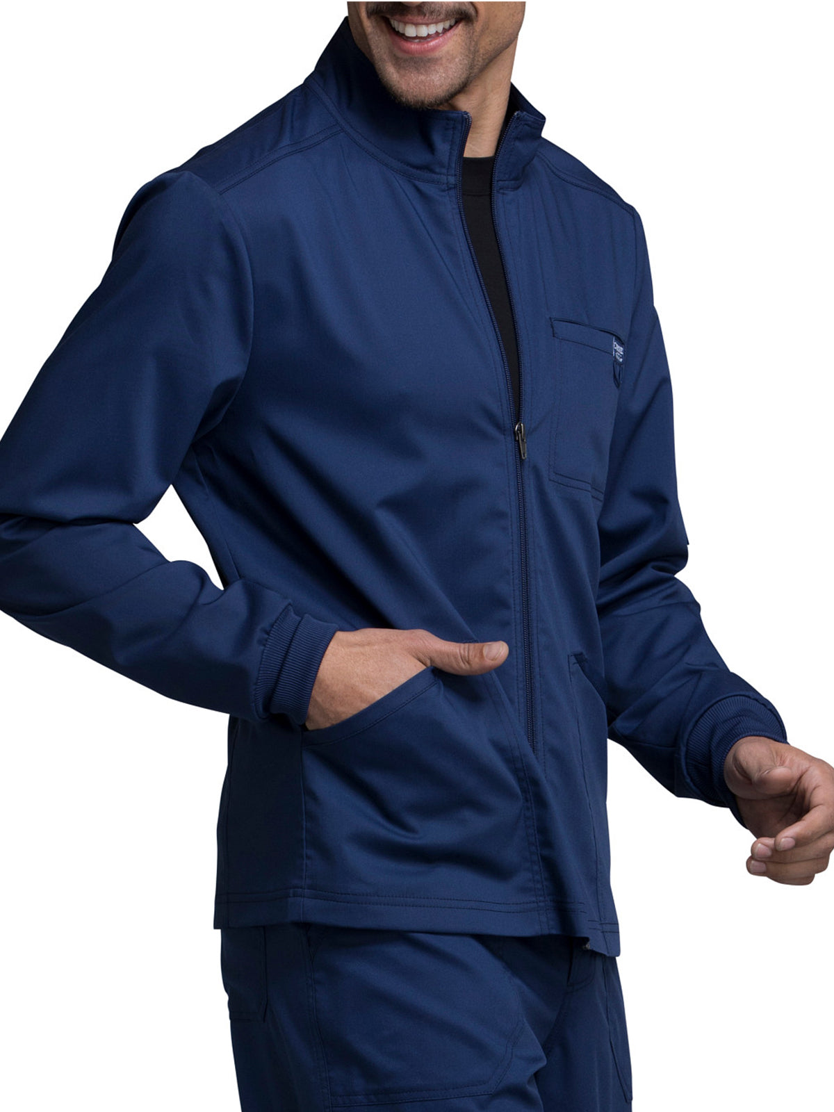 Men's 5-Pocket Zip Front Jacket - WW320 - Navy