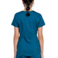 Women's 2-Pocket V-Neck Top - WW601 - Caribbean Blue