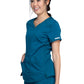 Women's 2-Pocket V-Neck Top - WW601 - Caribbean Blue
