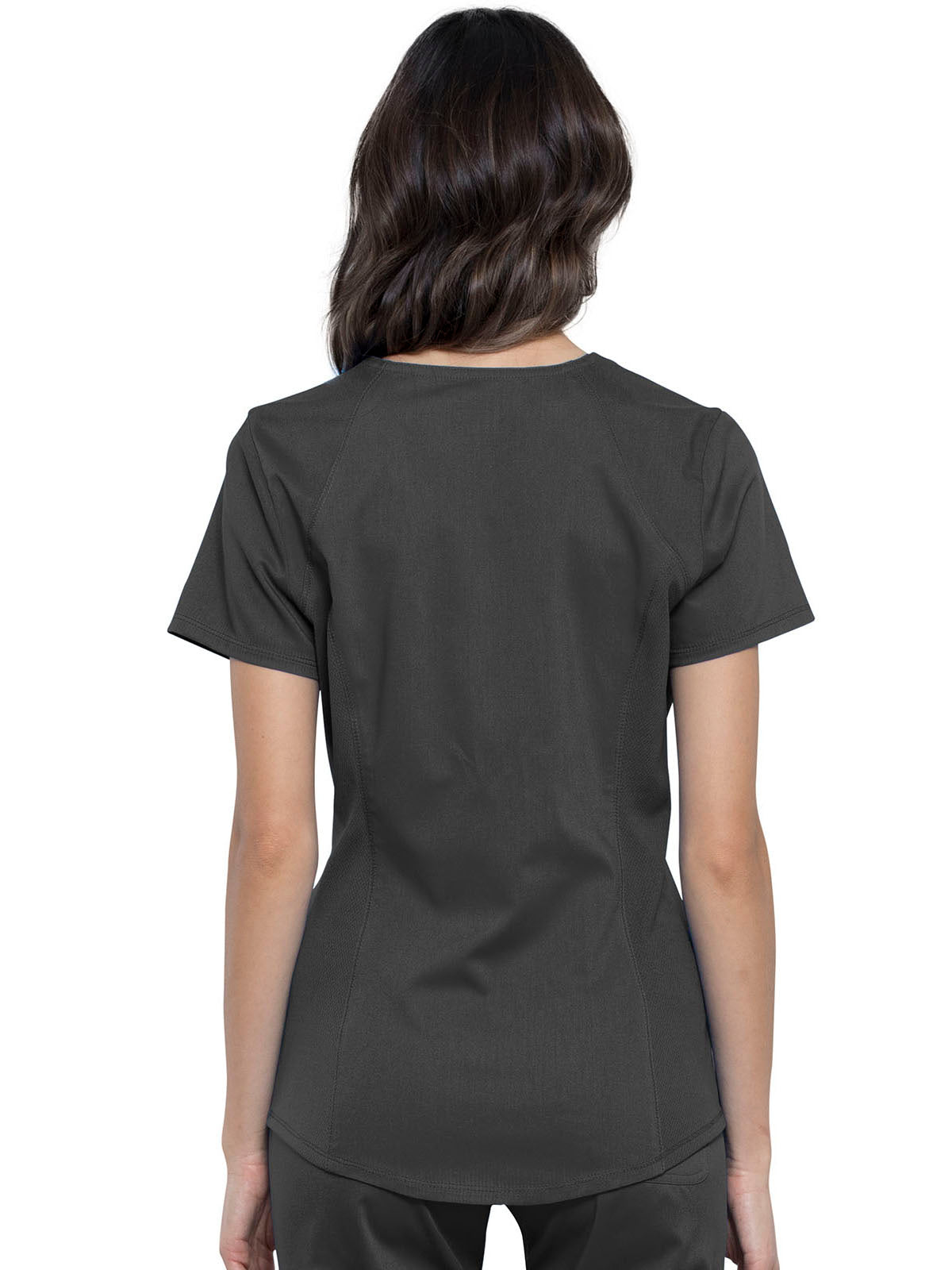 Women's 2-Pocket V-Neck Top - WW601 - Pewter