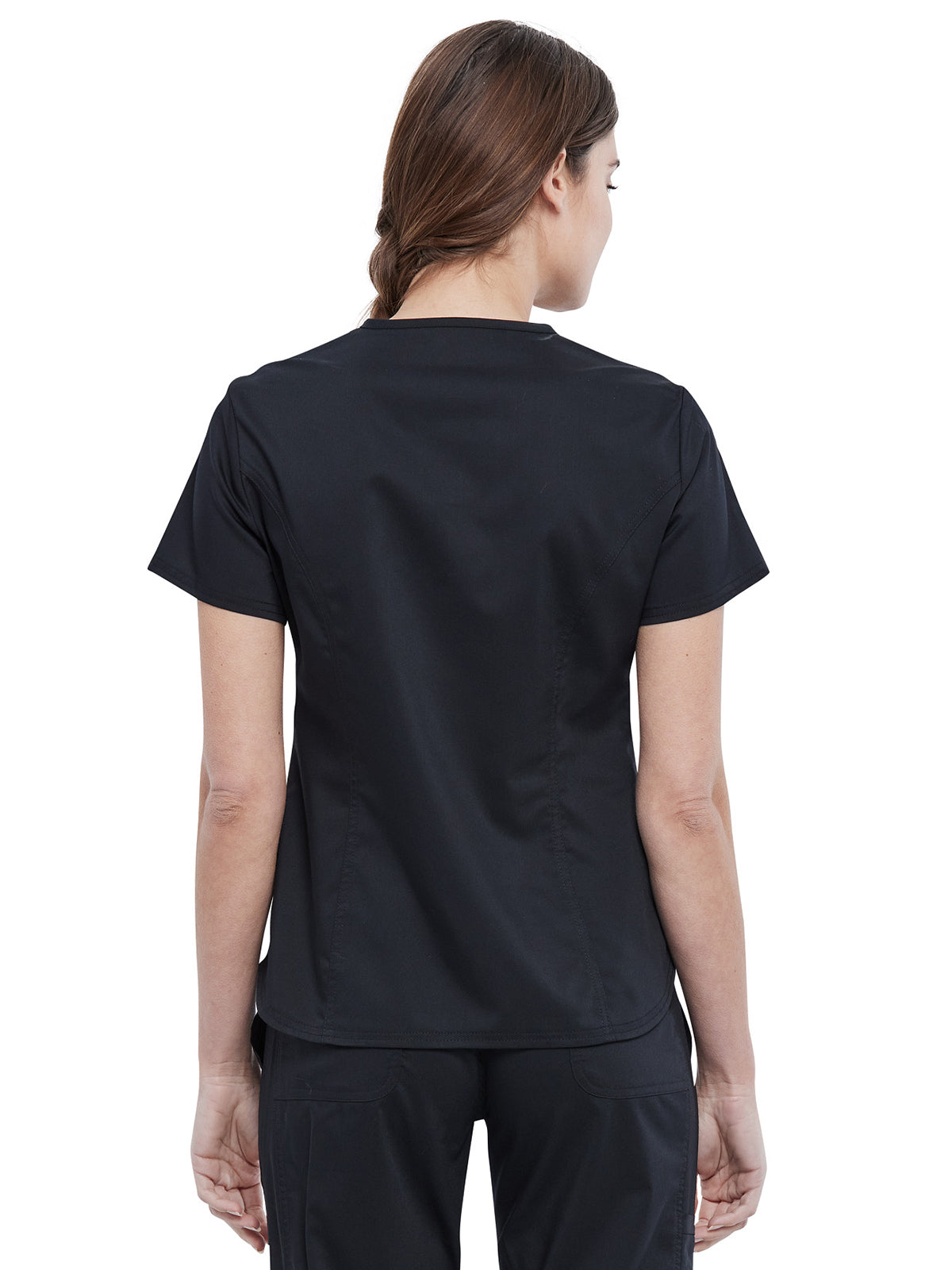 Women's 2-Pocket V-Neck Top - WW612 - Black