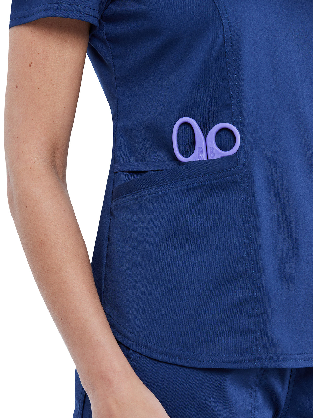 Women's 2-Pocket V-Neck Top - WW612 - Navy