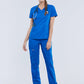 Women's 2-Pocket V-Neck Top - WW612 - Royal