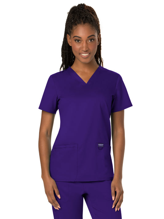 Women's 3-Pocket V-Neck Top - WW620 - Grape