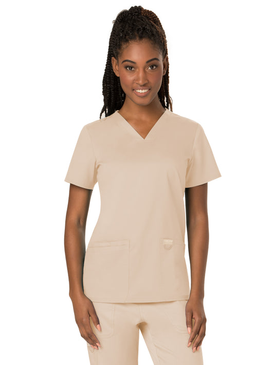 Women's 3-Pocket V-Neck Top - WW620 - Khaki