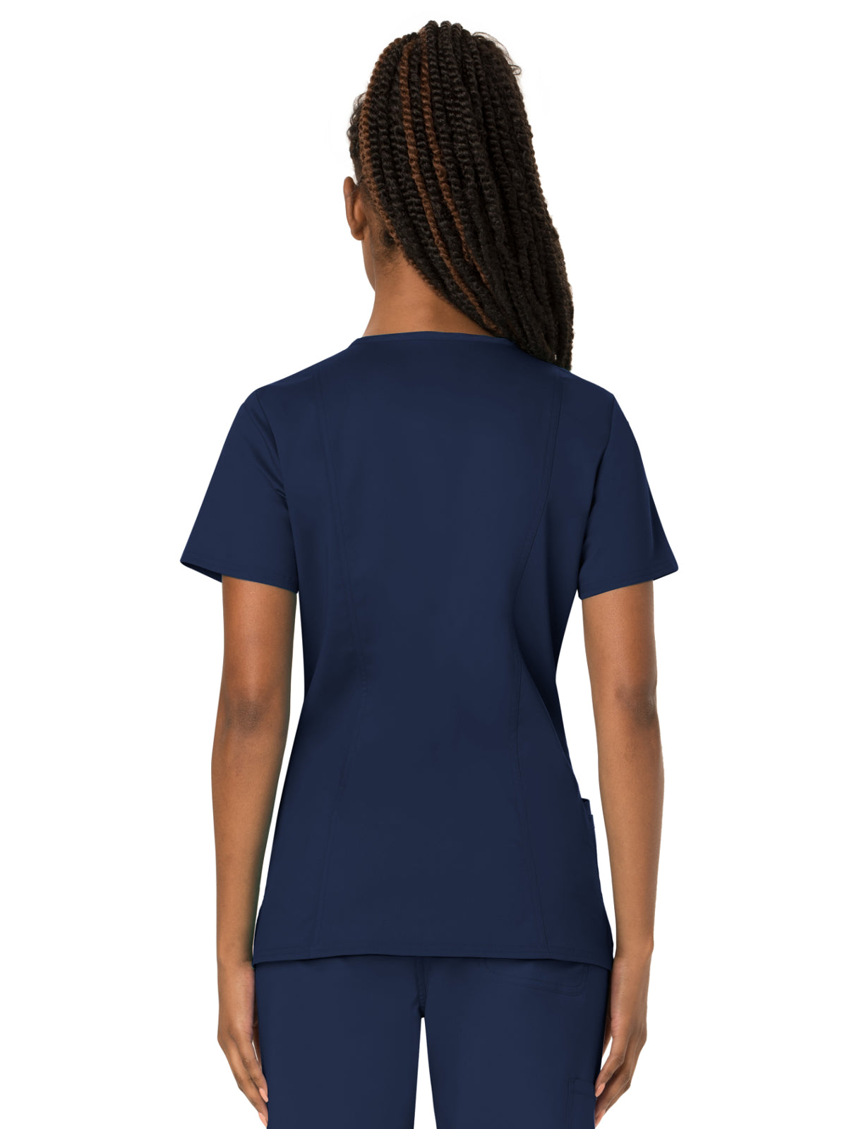 Women's 3-Pocket V-Neck Top - WW620 - Navy