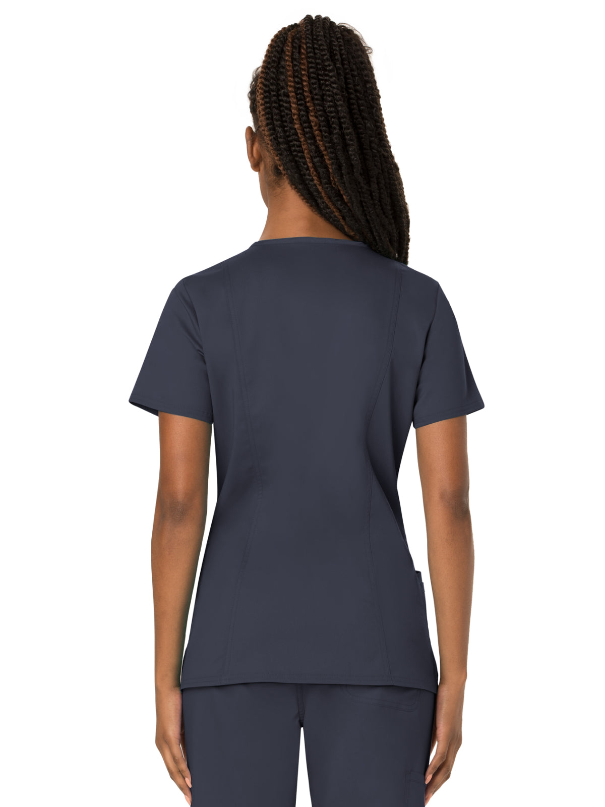 Women's 3-Pocket V-Neck Top - WW620 - Pewter