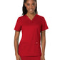 Women's 3-Pocket V-Neck Top - WW620 - Red