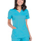 Women's 3-Pocket V-Neck Top - WW620 - Turquoise