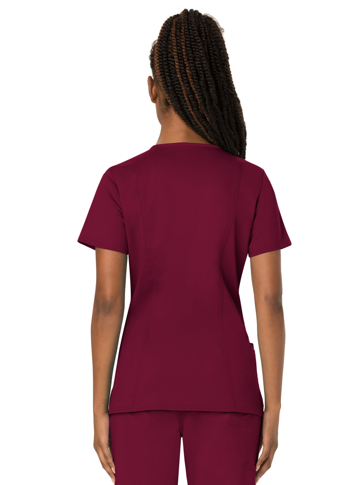 Women's 3-Pocket V-Neck Top - WW620 - Wine
