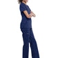 Women's 4-Pocket Snap Front V-Neck Top - WW622 - Navy
