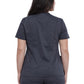 Women's 4-Pocket Snap Front V-Neck Top - WW622 - Pewter