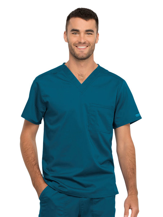 Unisex 1-Pocket Tuckable V-Neck Top - WW625 - Caribbean Blue
