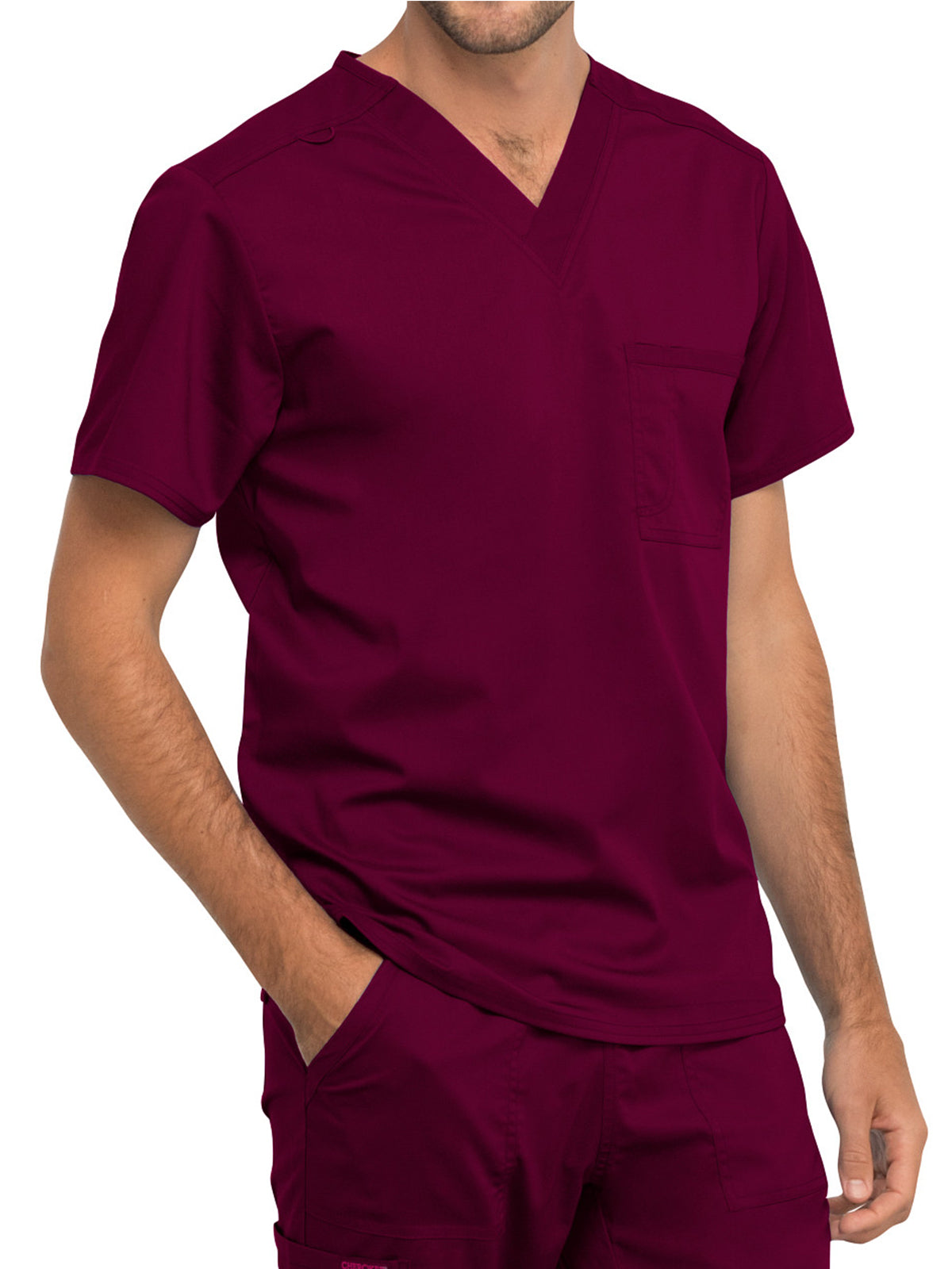 Unisex 1-Pocket Tuckable V-Neck Top - WW625 - Wine