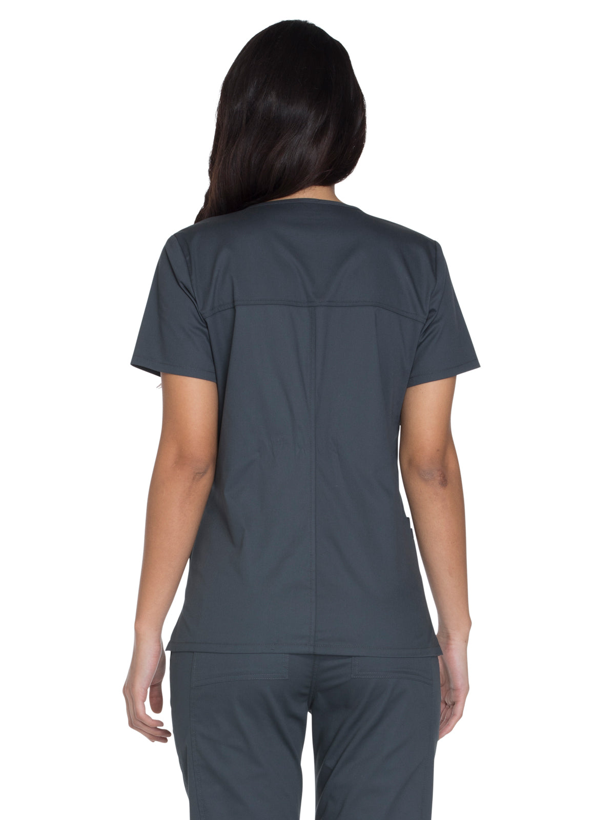 Women's 3-Pocket V-Neck Top - WW630 - Pewter