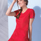 Women's 2-Pocket V-Neck Top - WW645 - Red