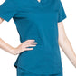 Women's 3-Pocket V-Neck Top - WW665 - Caribbean Blue