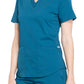 Women's 3-Pocket V-Neck Top - WW665 - Caribbean Blue