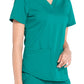 Women's 3-Pocket V-Neck Top - WW665 - Hunter Green
