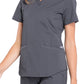 Women's 3-Pocket V-Neck Top - WW665 - Pewter