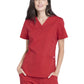 Women's 3-Pocket V-Neck Top - WW665 - Red