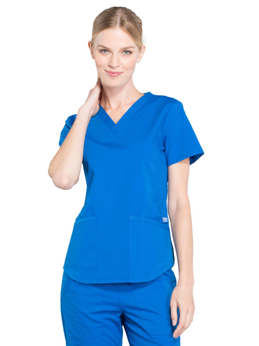 Women's 3-Pocket V-Neck Top - WW665 - Royal