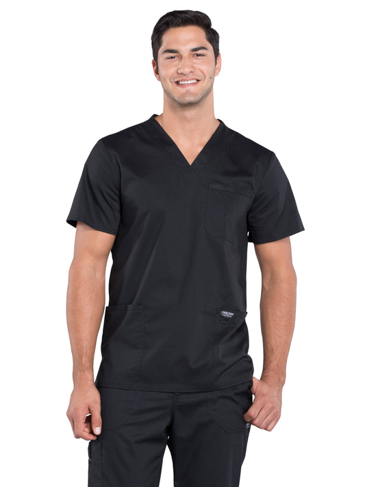 Men's 3-Pocket V-Neck Top - WW670 - Black