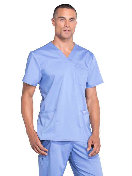Men's 3-Pocket V-Neck Top - WW670 - Ciel Blue