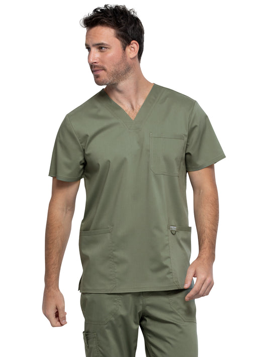 Men's 3-Pocket V-Neck Top - WW670 - Olive