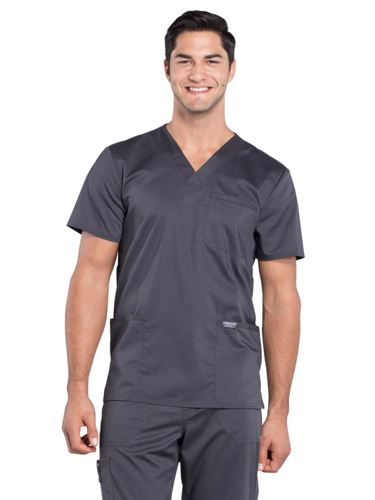 Men's 3-Pocket V-Neck Top - WW670 - Pewter