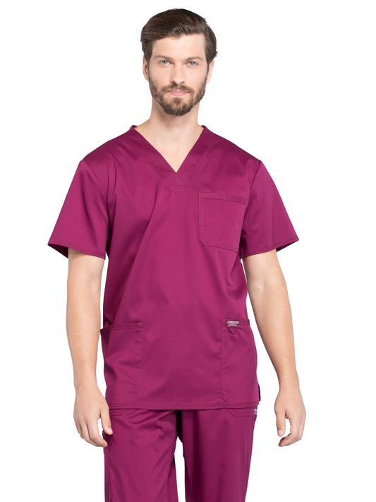 Men's 3-Pocket V-Neck Top - WW670 - Wine