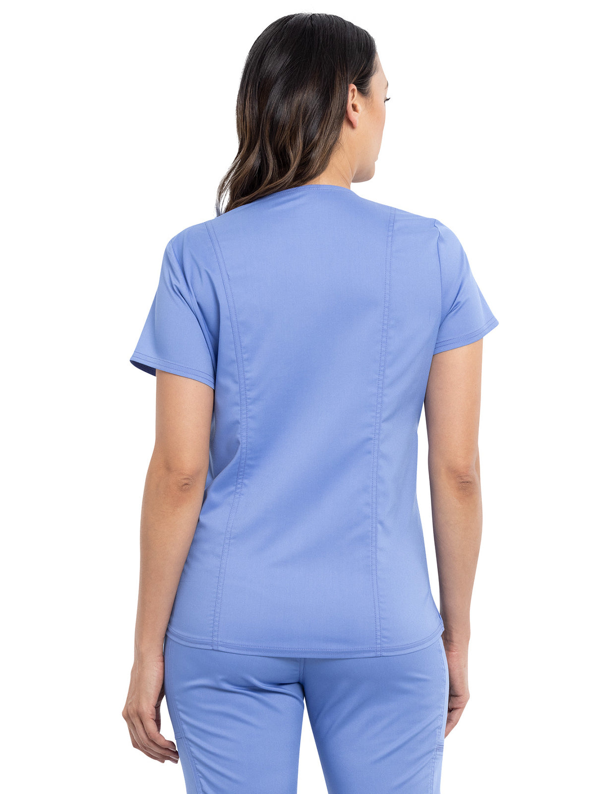 Women's 2-Pocket Maternity Mock Wrap Top - WW688 - Ciel
