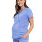 Women's 2-Pocket Maternity Mock Wrap Top - WW688 - Ciel