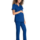 Women's 2-Pocket Maternity Mock Wrap Top - WW688 - Galaxy Blue