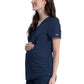 Women's 2-Pocket Maternity Mock Wrap Top - WW688 - Navy
