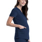 Women's 2-Pocket Maternity Mock Wrap Top - WW688 - Navy