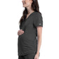 Women's 2-Pocket Maternity Mock Wrap Top - WW688 - Pewter