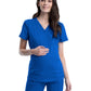 Women's 2-Pocket Maternity Mock Wrap Top - WW688 - Royal